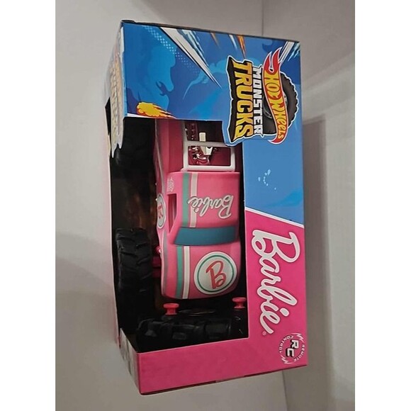 Hot Wheels Barbie Monster Truck RC Battery Powered with Remote Control - Pink - Picture 2 of 3